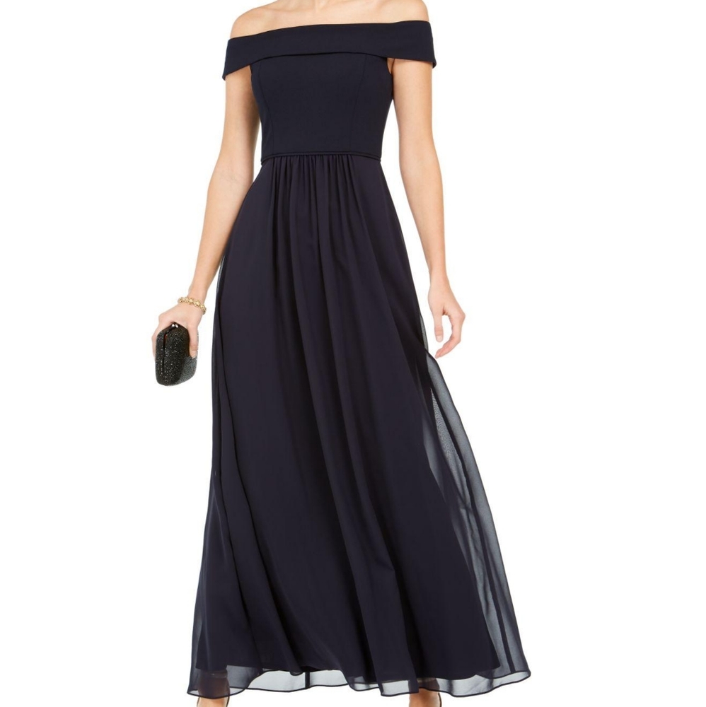 Adrianna Pappel Plus Off the Shoulder Gown